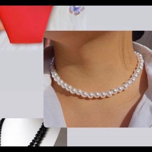 handmade white pearl necklace